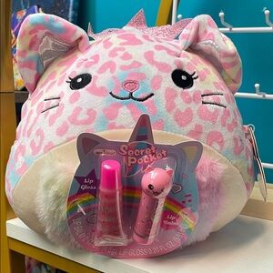 Secret Pocket Plush Cat Toy - Pink and White